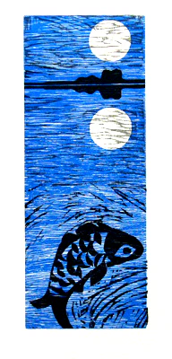Leaping Carp and Moon